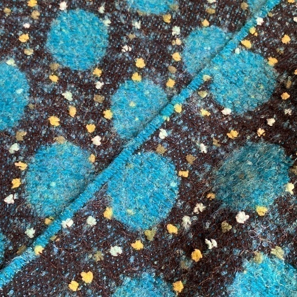 NWT Made in France P. Cornillon wool Blend reversible turquoise Scarf wrap shawl - Picture 6 of 8